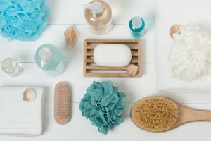 Spa Kit. Shampoo, Soap Bar And Liquid. Shower Gel. Aromatherapy