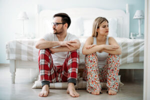 Picture of young couple having relationship problems